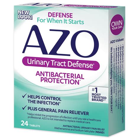 AZO Urinary Tract Defense, Antibacterial Protection & UTI Pain Relief, 24 ct - Walmart.com ...