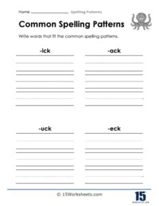 Spelling Patterns Worksheets - 15 Worksheets.com