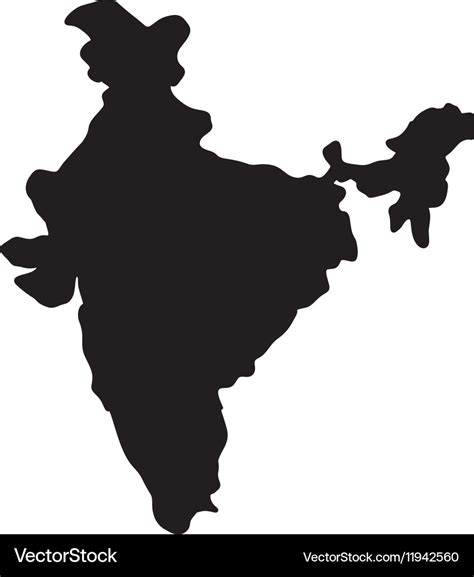 India map silhouette Royalty Free Vector Image