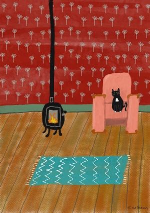 Tuxedo Cat Pink Chair – Red Parka