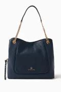 Buy Michael Kors Blue Large Piper Shoulder Bag in Pebbled Leather for ...