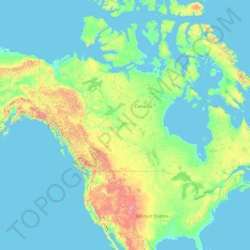 Elevation Map Of North America - Large World Map