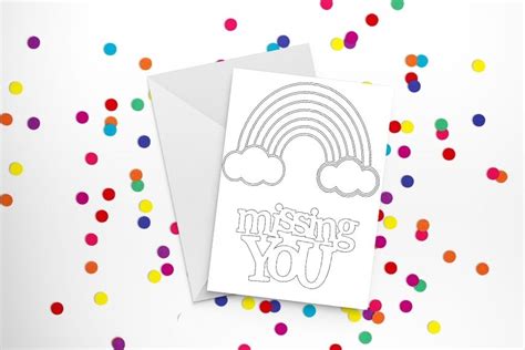 Free Printable "Miss you" Cards to Colour - Mum In The Madhouse