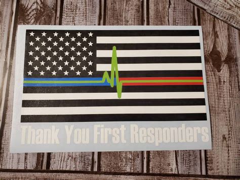 First Responders Flag Decal | Etsy