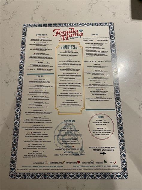 Menu at Tequila Mama Taqueria - Buford restaurant, Buford