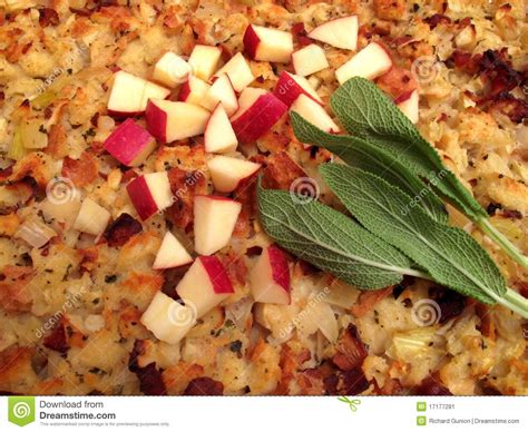 Apple Bacon Turkey Stuffing Stock Image - Image of condiment, bread: 17177281