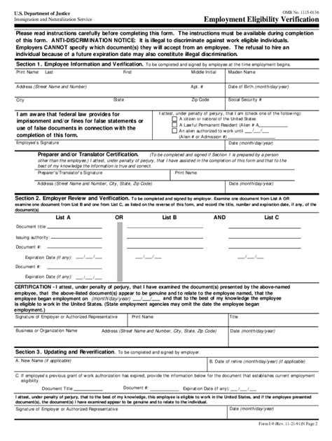 2023 I 9 Form Printable - Printable Forms Free Online