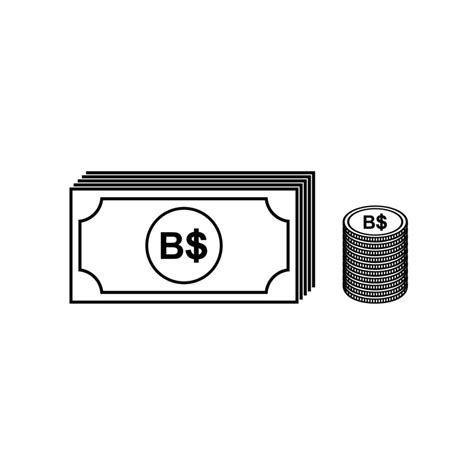 Stack of Brunei Dollar, BND, Brunei Darussalam Currency Icon Symbol. Vector Illustration ...