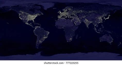 Night Earth View Space 3d Rendering Stock Illustration 777223255 ...