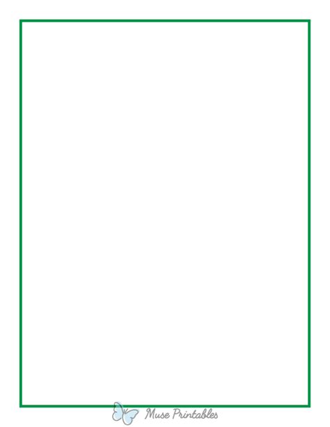 Printable Green Thin Line Page Border