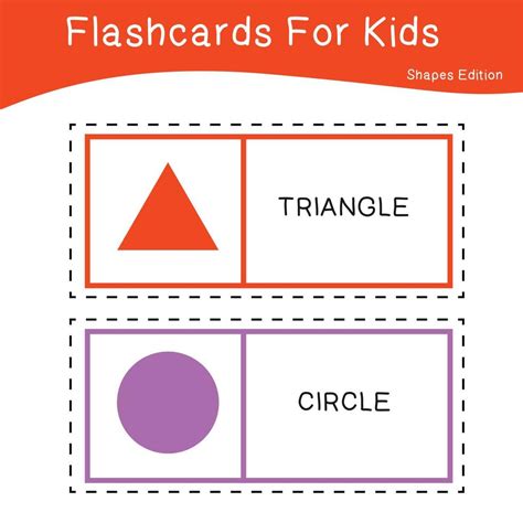 Vector set of shapes flashcards. Shapes Flashcards edition. Shapes for preschool education ...