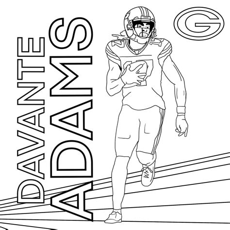 Davante Adams Coloring Page Download Printable PDF | Templateroller