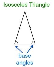 What are the base angles of an isosceles triangle? | Homework.Study.com