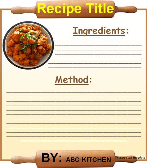 Recipe card template - Free Formats Excel Word