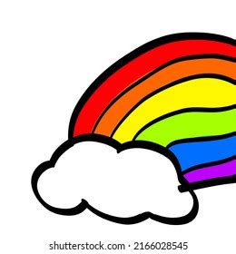 Cute Rainbow Cloud Clipart Stock Illustration 2166028545 | Shutterstock