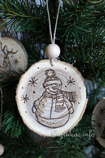 Wood Crafts for Christmas - Wood Burned Christmas Ornaments From Wooden ...