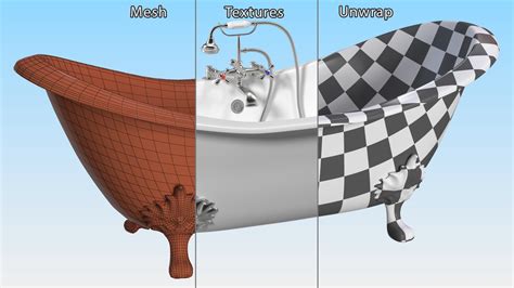 3D Double Slipper Clawfoot Tub model - TurboSquid 2040459