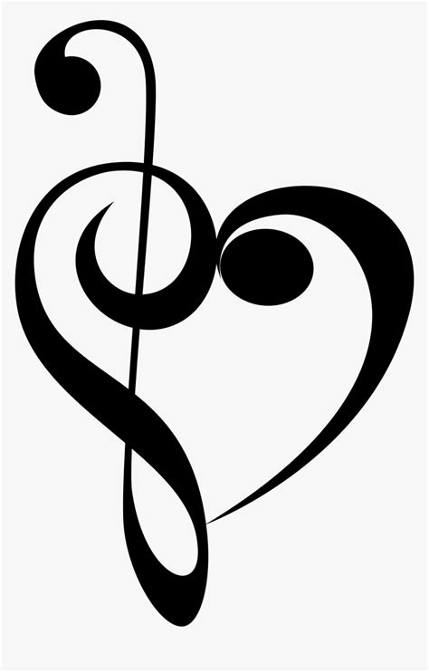 Musical Heart Big Image - Treble Clef Bass Clef Heart, HD Png Download , Transparent Png Image ...