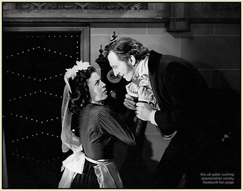 Peter Cushing and Valerie Gaunt, The Curse of Frankenstein, via The Peter Cushing Appreciation ...