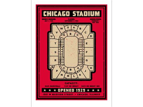 CHICAGO STADIUM Seating Chart Diagram Poster Print 12x18 | Etsy