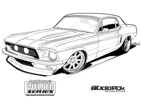 mustang-coloring page | Cool car drawings, Art cars, Cars coloring pages