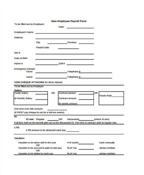 FREE 34+ Printable Payroll Forms in PDF | Excel | MS Word