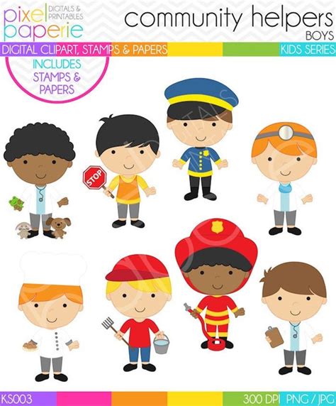 Clipart Clip Art Digital Community Helpers Police Doctor | Etsy