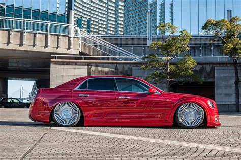 Red Chrysler 300 Living the Lowered Life and Sitting on Forged Rims — CARiD.com Gallery