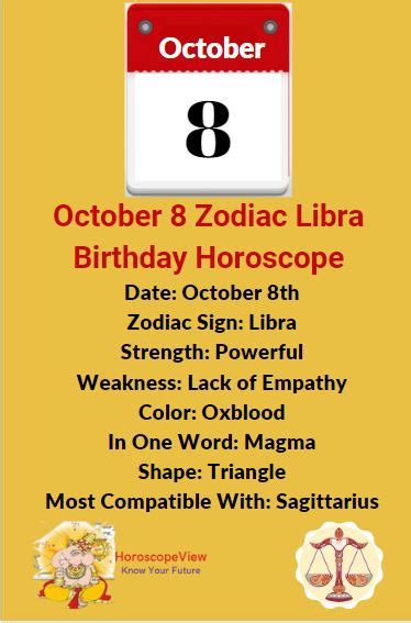 October 8 Zodiac Libra Birthday Horoscope