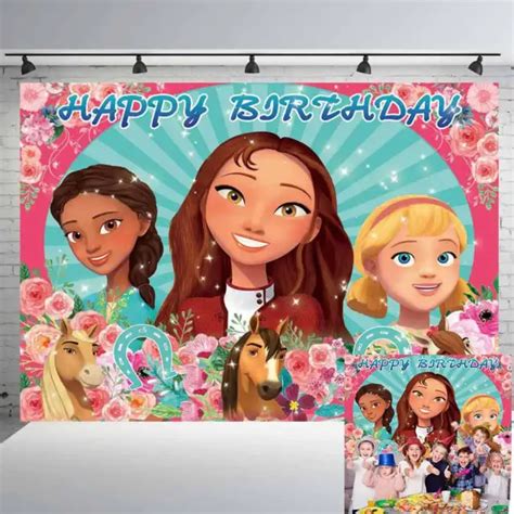 SPIRIT RIDING FREE Birthday Backdrop Banner Baby Shower Party Supplies 7x5ft $45.08 - PicClick AU