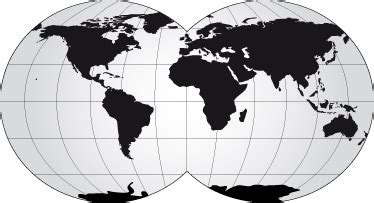 World Map with Double Globe Sticker - TenStickers