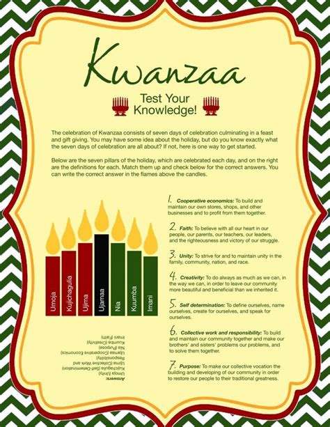 Free Printable Kwanzaa Quiz | Kwanzaa principles, Happy kwanzaa, Kwanzaa crafts