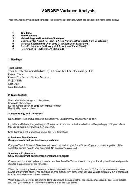 Varabpformat - VARIENCE - VARABP Variance Analysis Your variance ...