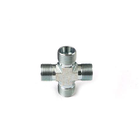 Metric Hydraulic Male Adapters Cross Pipe Fitting