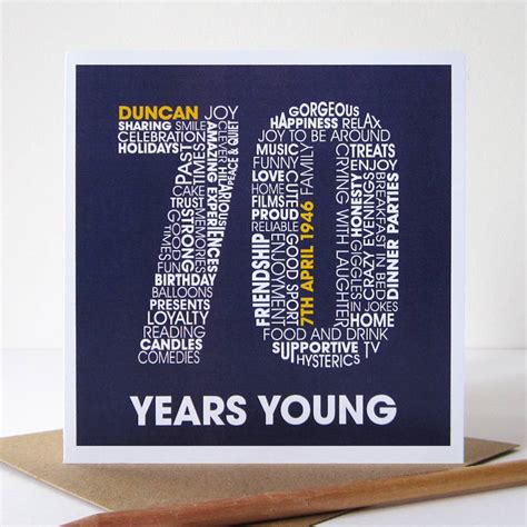 personalised 70th birthday card by mrs l cards | notonthehighstreet.com