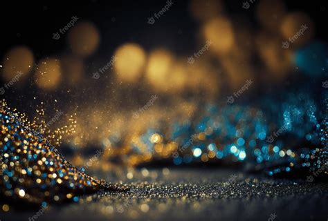 Premium Photo | Background of abstract glitter lights gold blue abstract background