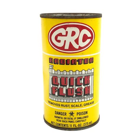VINTAGE OIL CAN Tin GRC Radiator Quick Flush Metal NOS Garage Movie Prop 1980’s $19.91 - PicClick