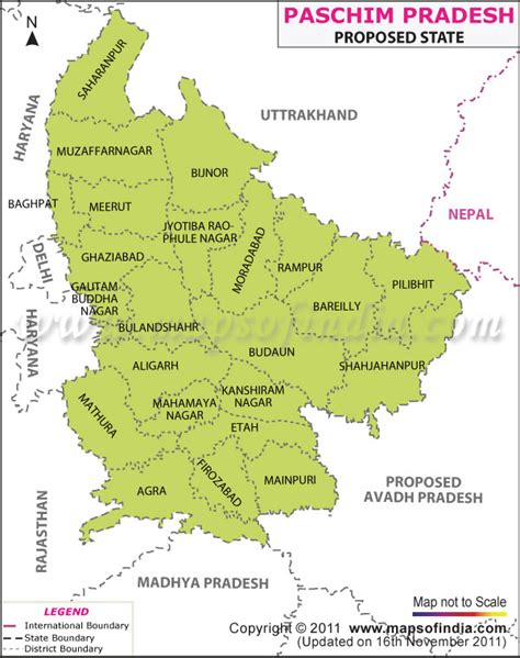 Proposed Paschim Pradesh Map