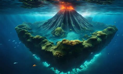 Premium AI Image | Underwater Volcanoes in the Ocean Floor