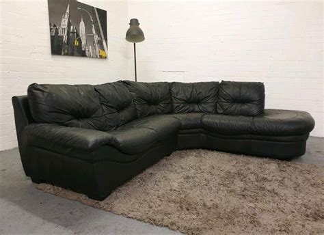 DFS Black Leather L-Shape Corner Sofa | in Eccles, Manchester | Gumtree