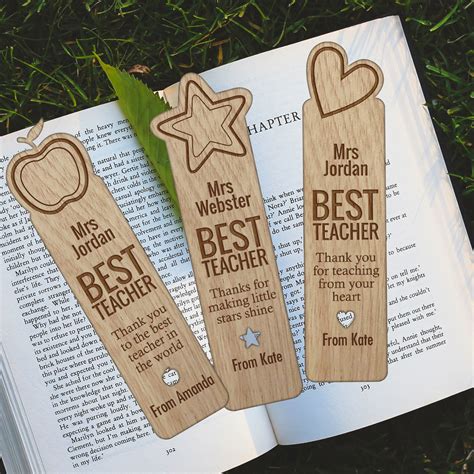 Personalised Engraved Best Teacher Wooden Bookmark Gift | Etsy Australia