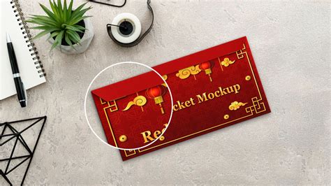 Free Red Packet Mockup PSD Template || Mockupden Exclusive