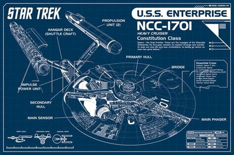 Star Trek Enterprise Blueprint Poster | Star trek enterprise, Star trek ...