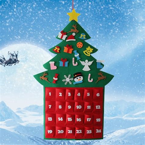 Felt Christmas Advent Calendar Hanging Christmas Tree Countdown ...