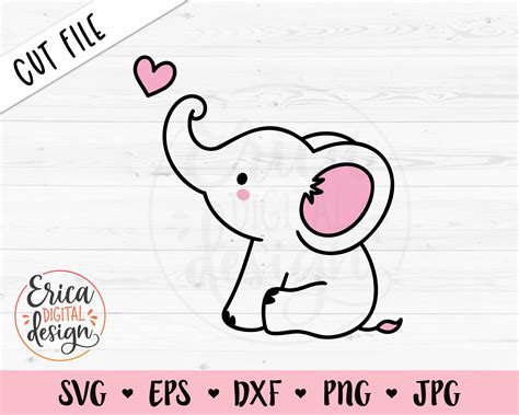 Sitting Elephant Cuttable Design PNG DXF SVG & eps File for Silhouette ...