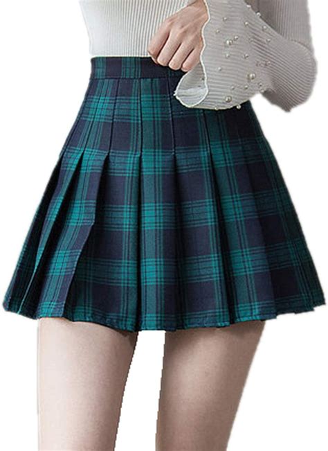 Amazon.com: NDJqer Women Pleat Skirt Harajuku Plaid Skirts Mini Cute Japanese School Jupe Kawaii ...