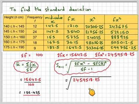 Finding standard deviation and medium from a histogram - YouTube