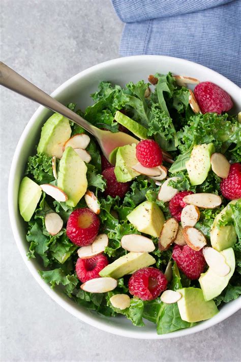 Avocado Kale Salad with Honey Lemon Dressing