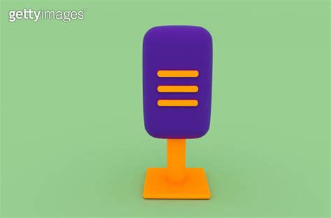 Professional microphone on stand 3d illustration icon. Audio equipment for broadcasts and ...