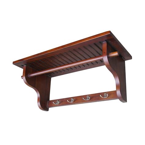 Shop ORE International Antique Walnut 4-Hook Wall Mounted Coat Rack at Lowes.com